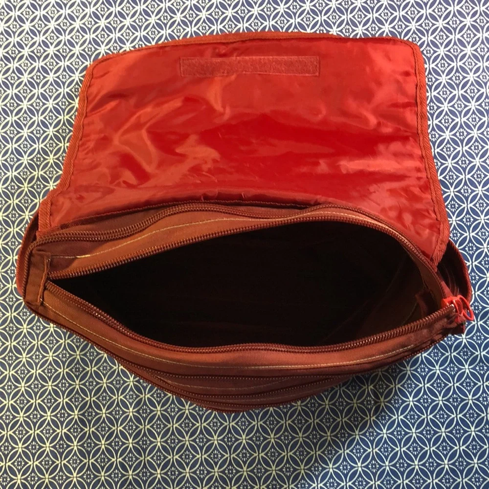 Zipit vintage red large messenger bag with pockets - Picture 5 of 9